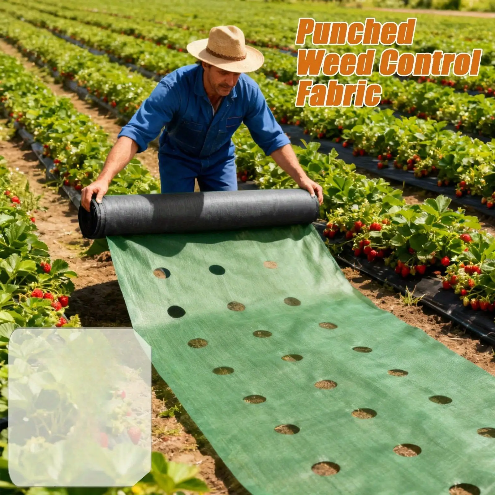 Perforated Heavy-Duty Weed Barrier Fabric  Ideal for Garden, and Yard - Suppresses Weeds, Breathable, Water-Permeable