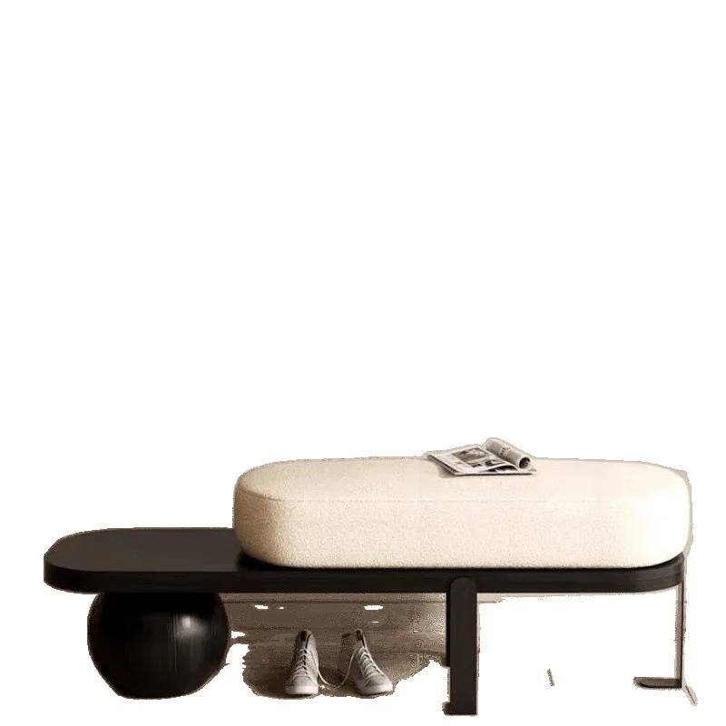 

Nordic creative solid wood light luxury shoes, leisure low stool at the end of the bed and in the entrance
