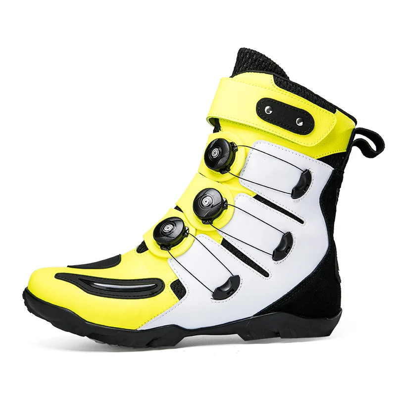 

Anti-slip Yellow Motocross Shoes Antiskid Motorcycle Boots Wear Resistant Motorcycle Shoes Friction Force Off-road Boots 37-48