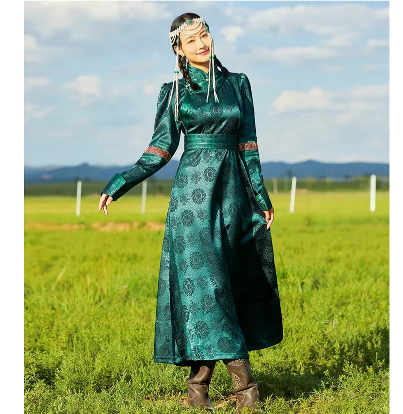 Ethnic style traditional Mongolian robe long dress versatile daily wear -  AliExpress 200000532