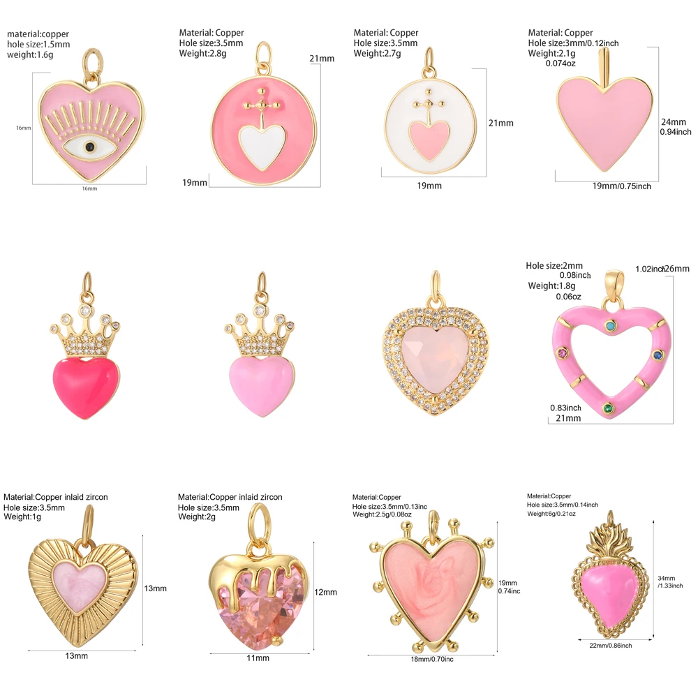 Bonito rosa amor encantos para fazer jóias cor de ouro jóias dijes diy mulher brinco colar pulseira chaveiro acessórios