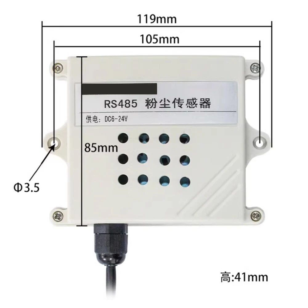 Dust Sensor Air Quality Detector PM2.5 Dust Transmitter Pollutant RS485 Output Increase Temperature and Humidity Function