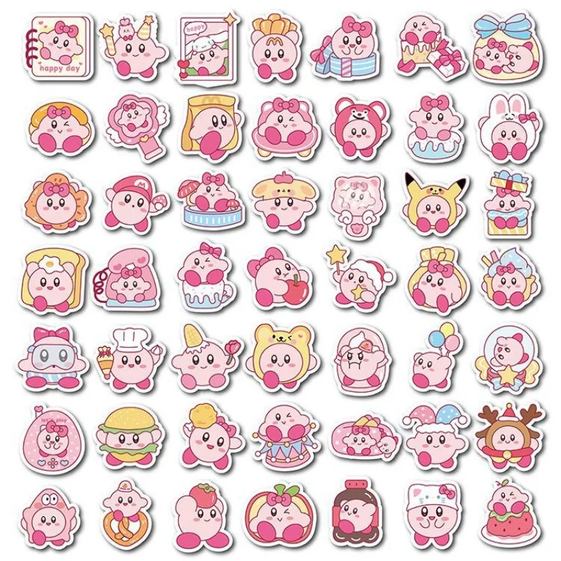 100 قطعة كيربي ملصق لطيف أنيمي DIY الشارات الهاتف المحمول زجاجة سجل القصاصات الأمتعة Kawaii الكتابة على الجدران الديكور الفتيات الاطفال اللعب #4