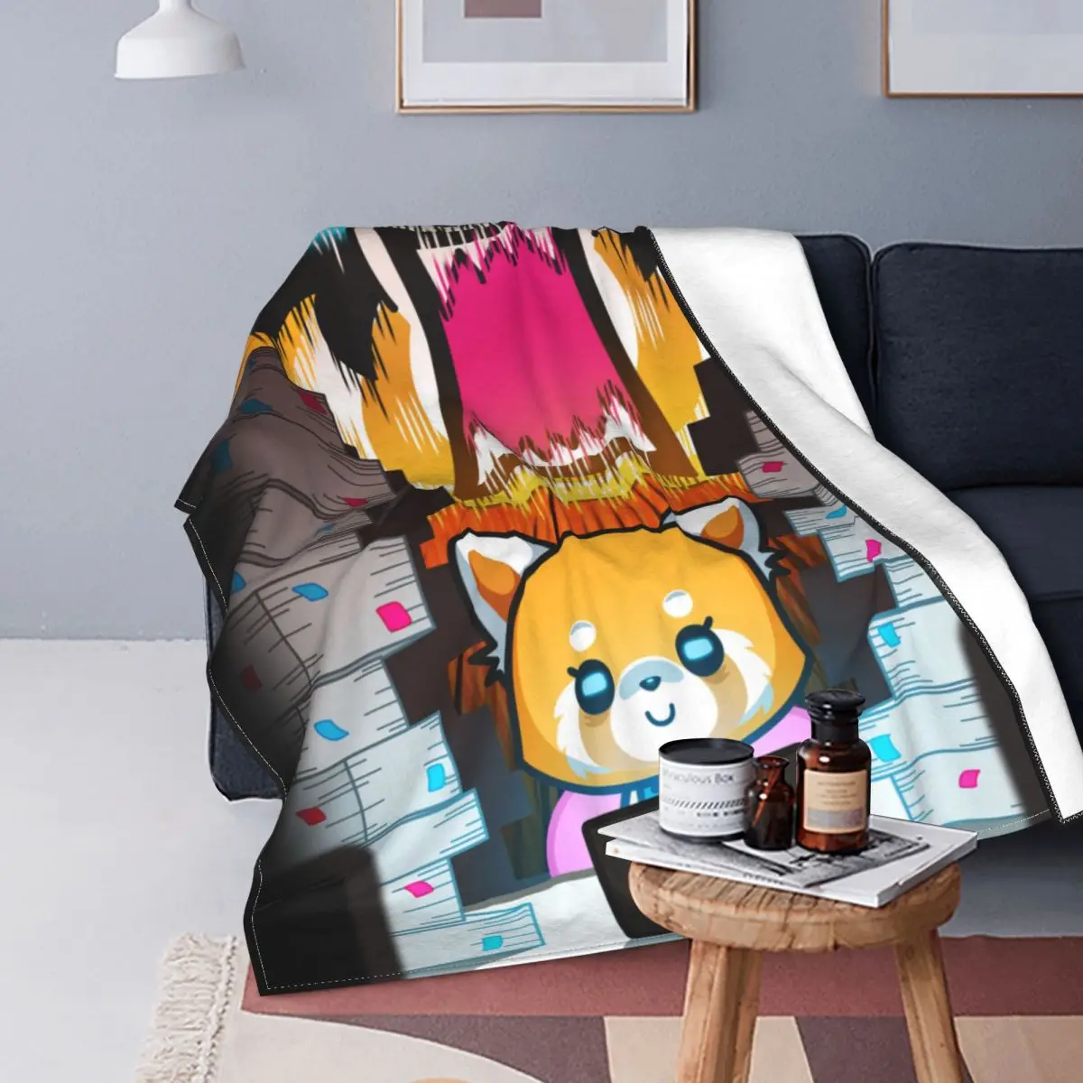 

Aggressive Retsuko Blanket Cover Flannel Aggretsuko Karaoke Rage Mood Lightweight Throw Blanket for Bedding Couch Bedroom Quilt