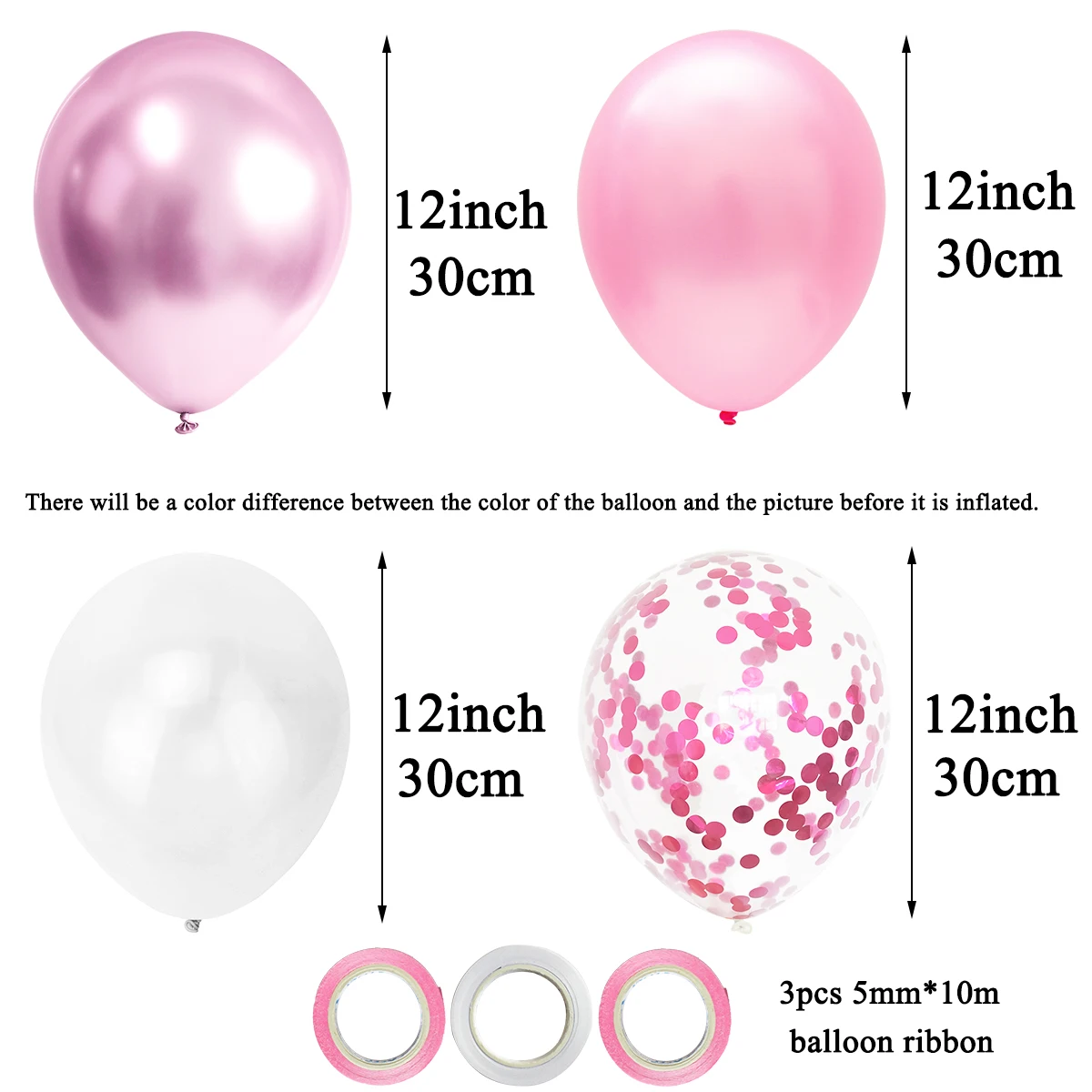 40 stks 12 inch Roze Gemengde Latex Ballonnen Meisje Verjaardag Vrouw Bruiloft Decoratie Baby Douche Geslacht Onthullen Bruids Douche