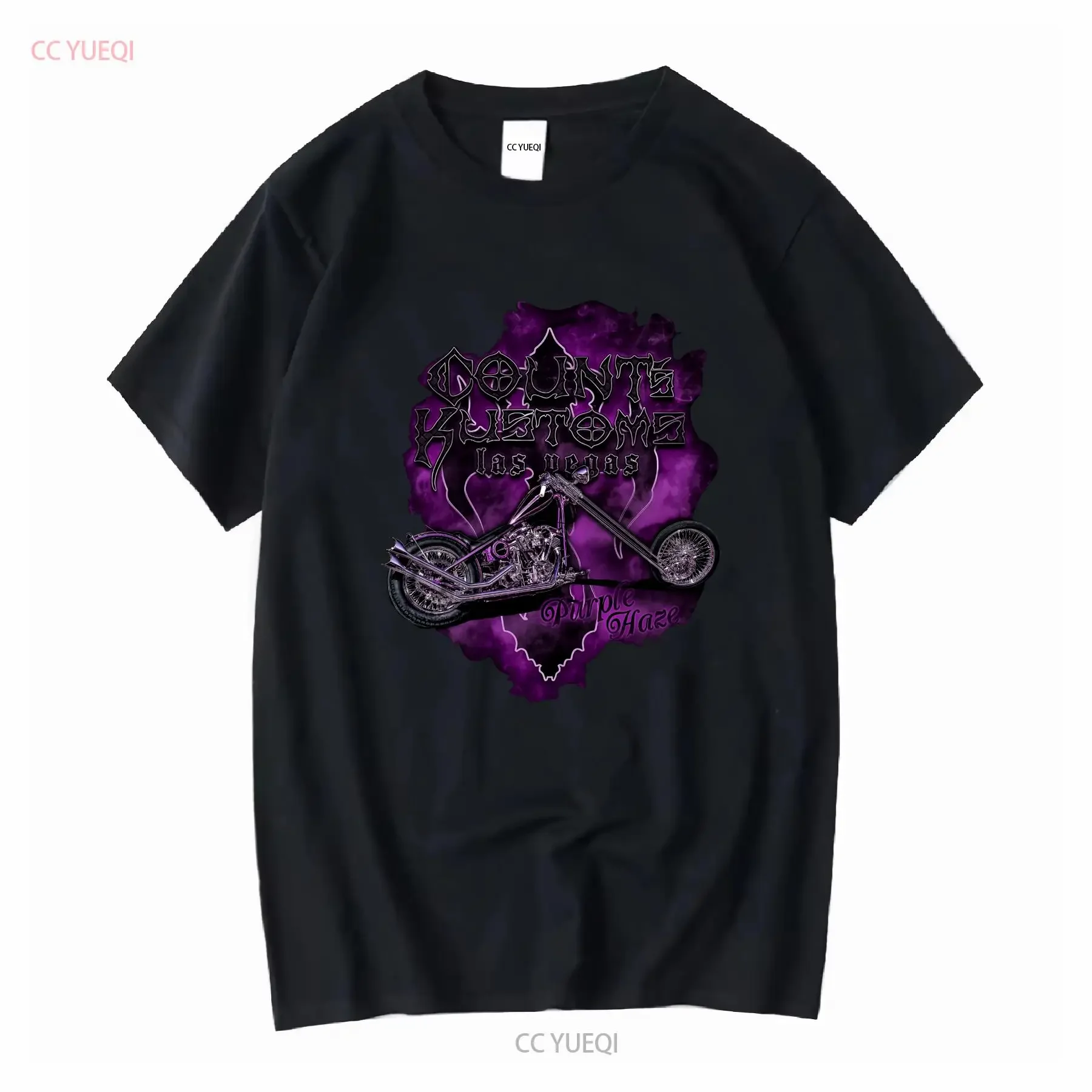 Y2K Counts Kustoms Las Vegas Motorcycles Purple Haze Mens 2XL XXL Black T Shirt long or short sleeves vintage Washed