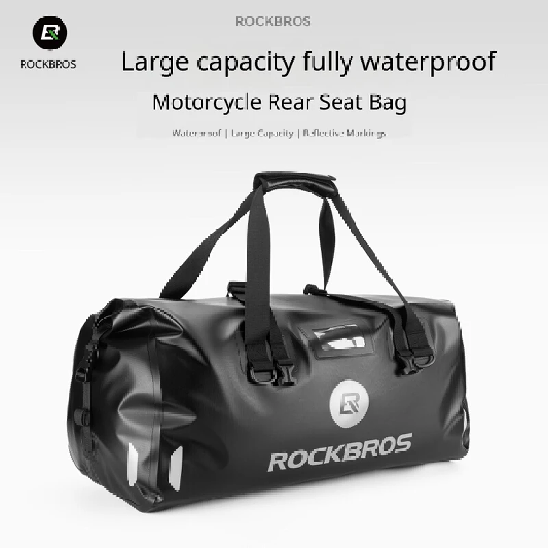 Rockbros X Gearhub - Bolsa de Almacenamiento Trasera para Motocicleta, Totalmente Impermeable, Gran Capacidad, para Viajes
