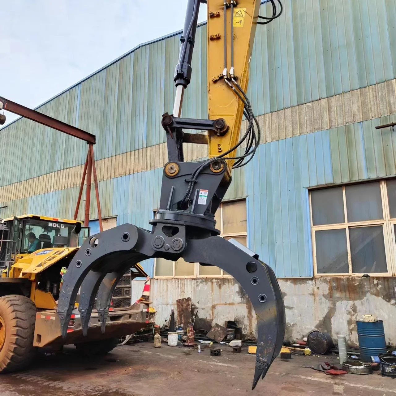 RIBETTER Reliable Quality Wholesale Excavator Forestry Accessories Rotating Wood Grab Hydraulic Log Clamps Pump 3-50t 2400mm Jaw