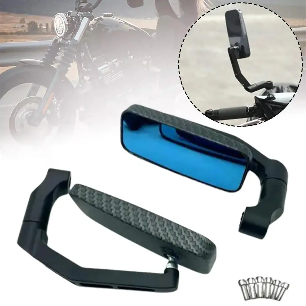 Universal Motorcycle Side Mirror Side Handle Bar Mirror Clear View Adjustable Wide Mirror Angle Bar Rear Side Handle Mirror X1R3