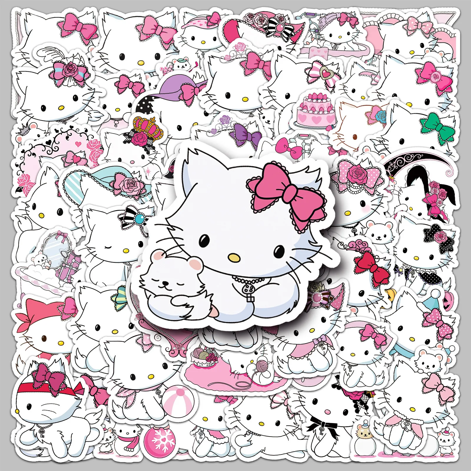 50 Stuks Sanrio Schattige Charmmy Kitty Cartoon Stickers Hello Kitty 'S Huisdier Kwaii Waterdichte Sticker Notebook Telefoonhoes Decor Speelgoed