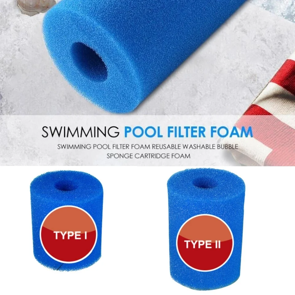 Swimming Pool Filter Foam Cylinder Sponge Tube High Density Reusable Washable For Intex Type I II D 2 4 Pcs Cleaner Water Above