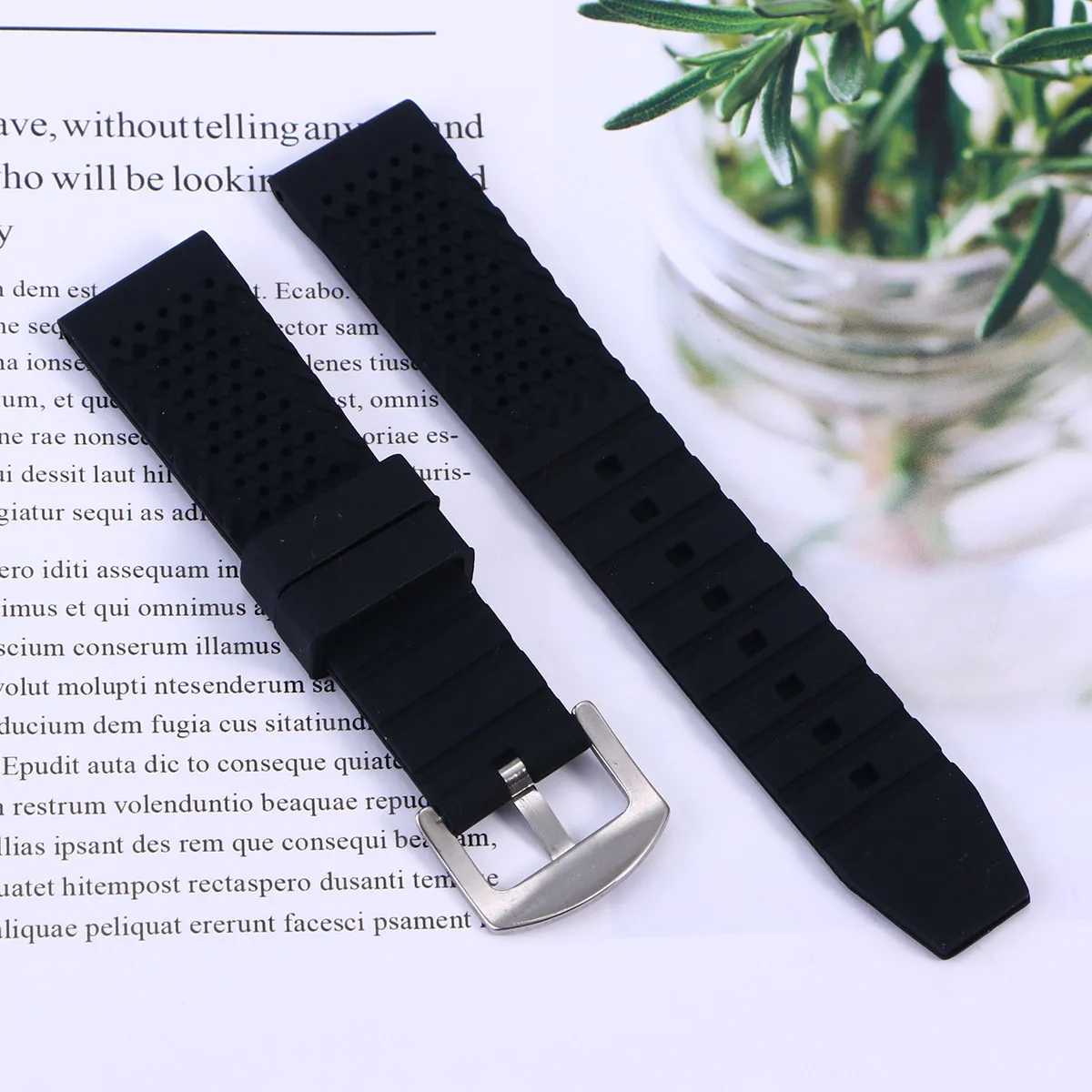 16Mm Premium Silicone Watch Band Waterproof Dustproof Oilproof Comfortable Breathable Sweatproof for Sports Swimming Outdoor