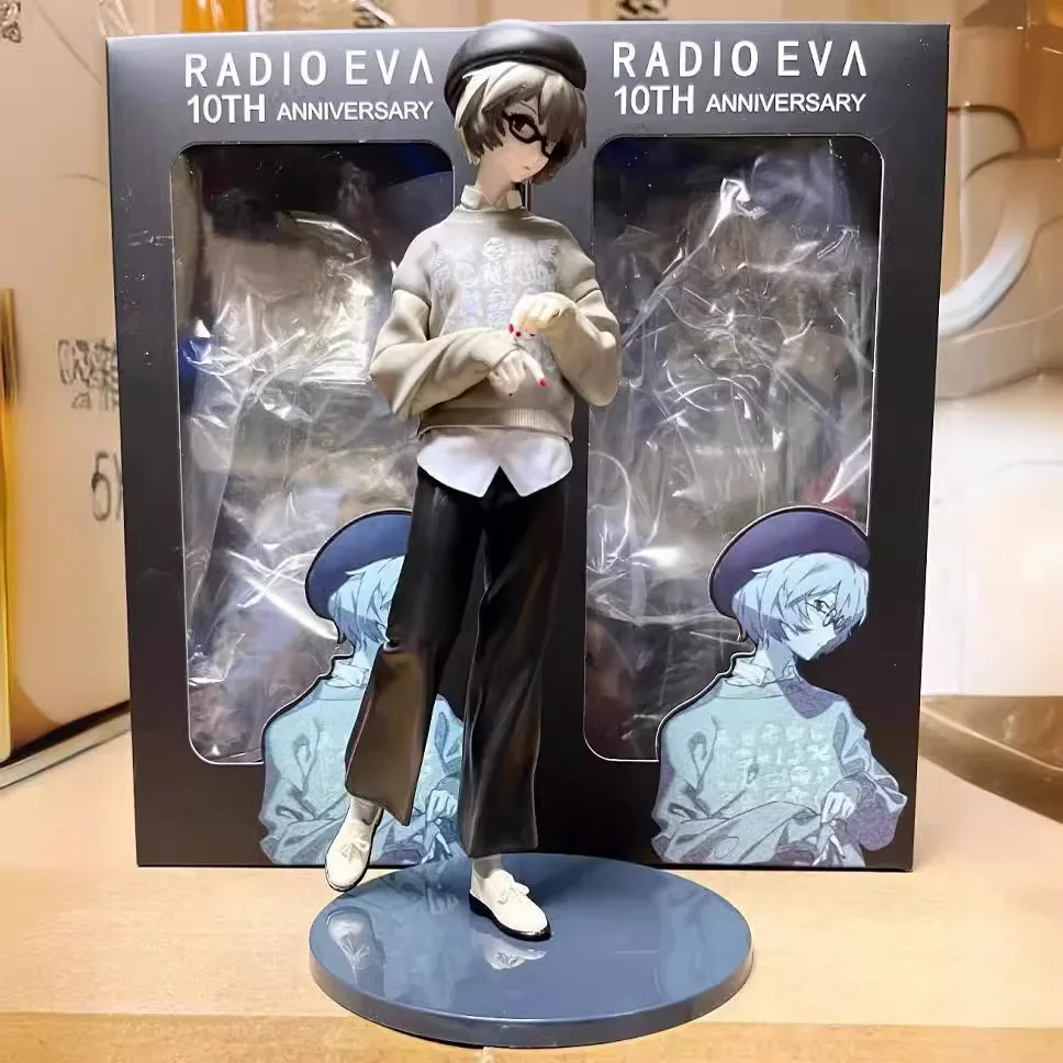 Figura de neón GENESIS Ayanami Rei de 24CM Ver.RADIO EVA, camisa de moda, sombrero, modelo de vestir, juguete, colección de regalo, figura de Aciton