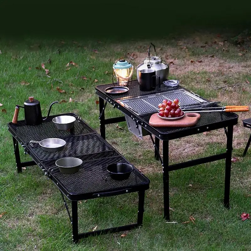 

Lightweight Folding Table Adjustable Height Dining Table Grill Table Portable Camping Table With Bag Lightweight Outdoor Table