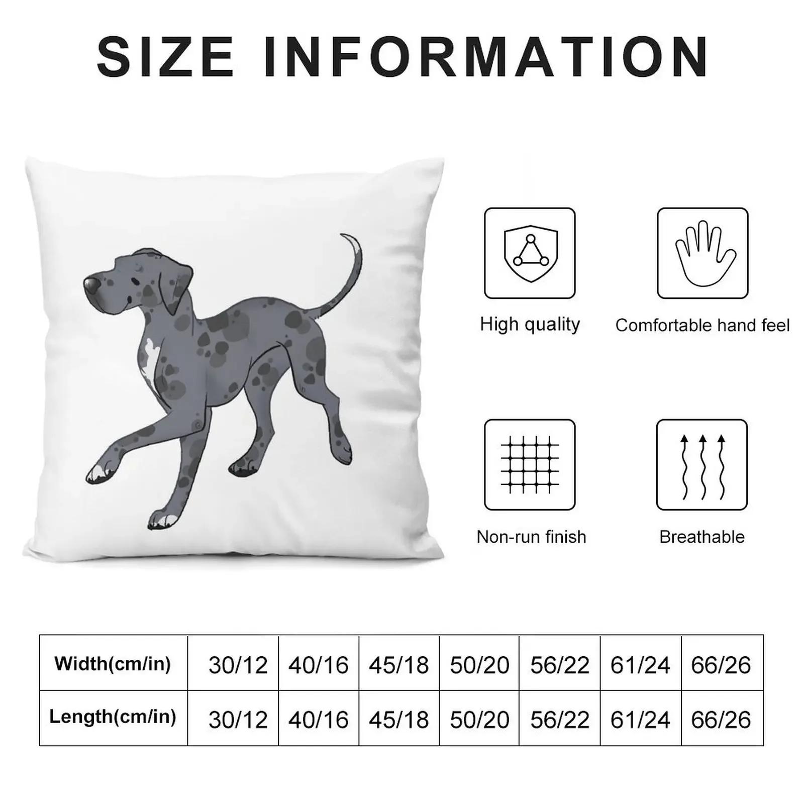 Great Dane - Merle (Natural) Throw Pillow autumn decoration Pillow Decor christmas cushions covers pillow