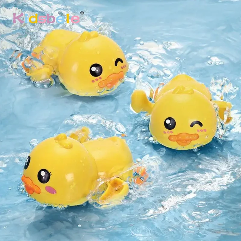 Cute Swimming Duck Clockwork Bath Toy Wind up Water Floating Toy Hot Sale Duck Toy for Baby Bathtub Bath Toy Fun Bath Time Gift