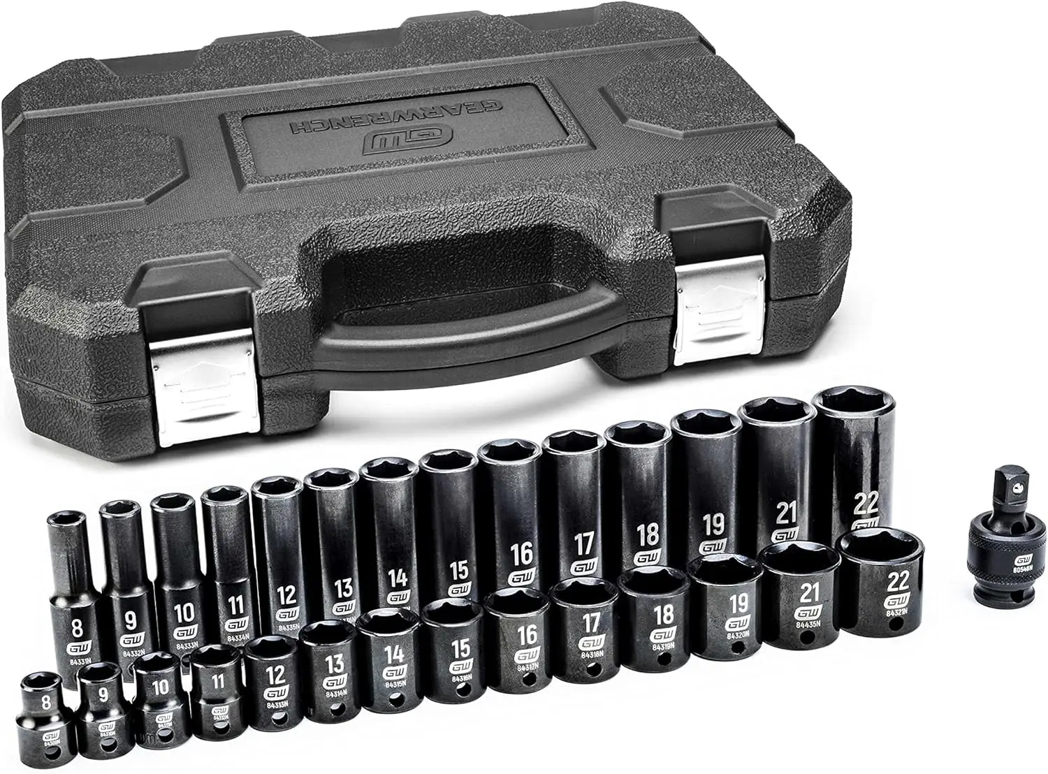 

29 Pc. 3/8" Drive 6 Pt. Impact Socket Set, Standard & Deep, Metric