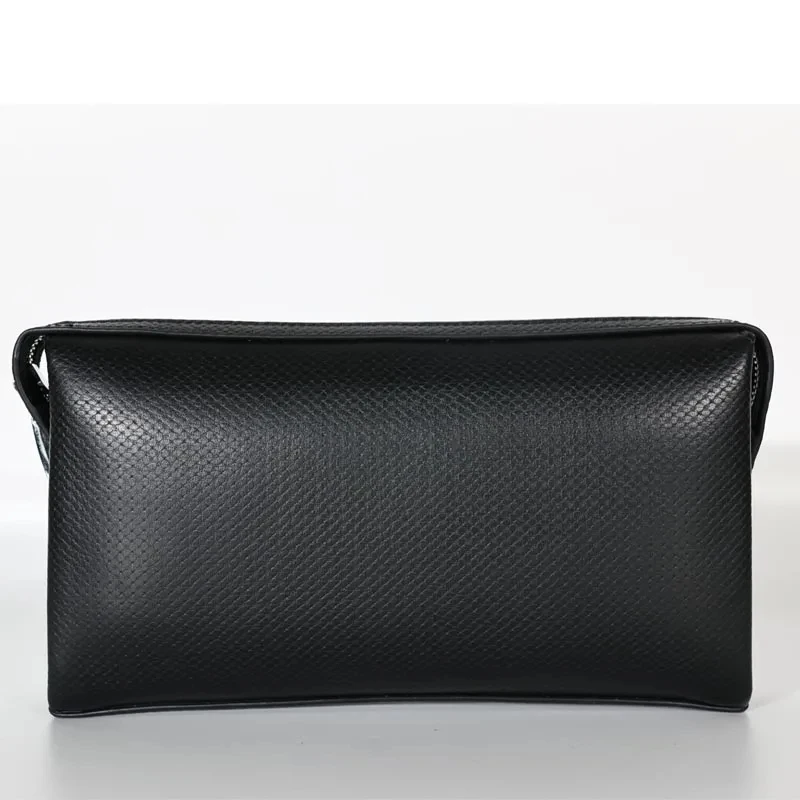 Men Essential Item 100% Genuine Leather Men's Solid Color Handbag Purses Designer Square Password Lock Card Bags Wallet Business view 3