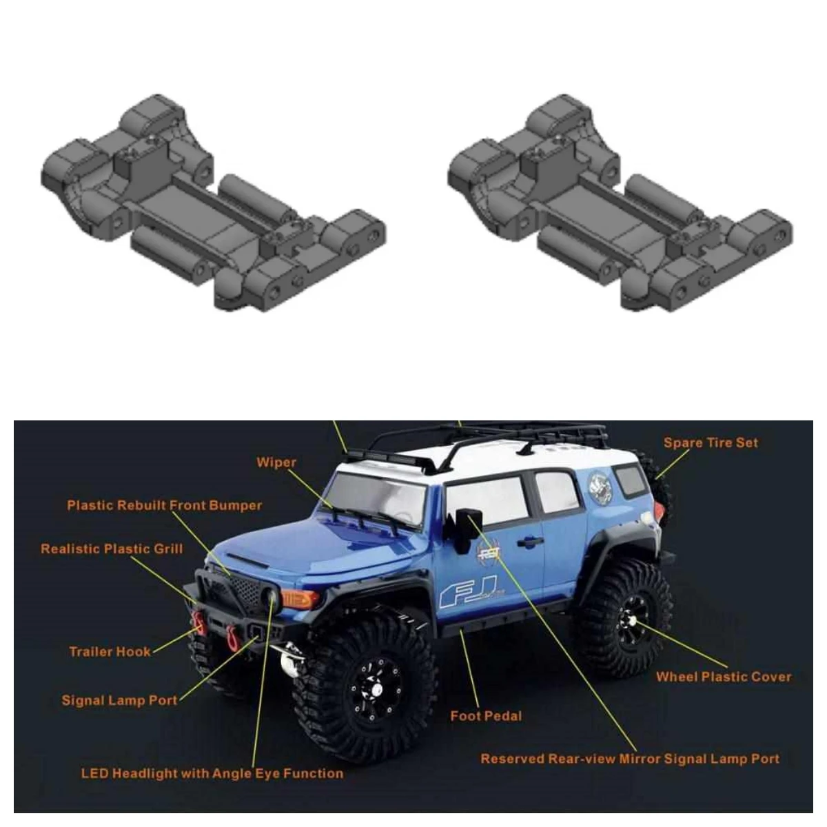 RGT Spare Parts P860033 Aluminum Chassis Plate For EX86181 EX86120 CRUSHER 1/10 RC Remote Control Car Professional Crawler 2.4G