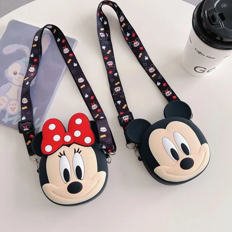 Disney Girls New Cartoon Shoulder Bag Mickey Mouse Crossbody Silicone Cute Versatile Birthday Toy Gift for Men and Women