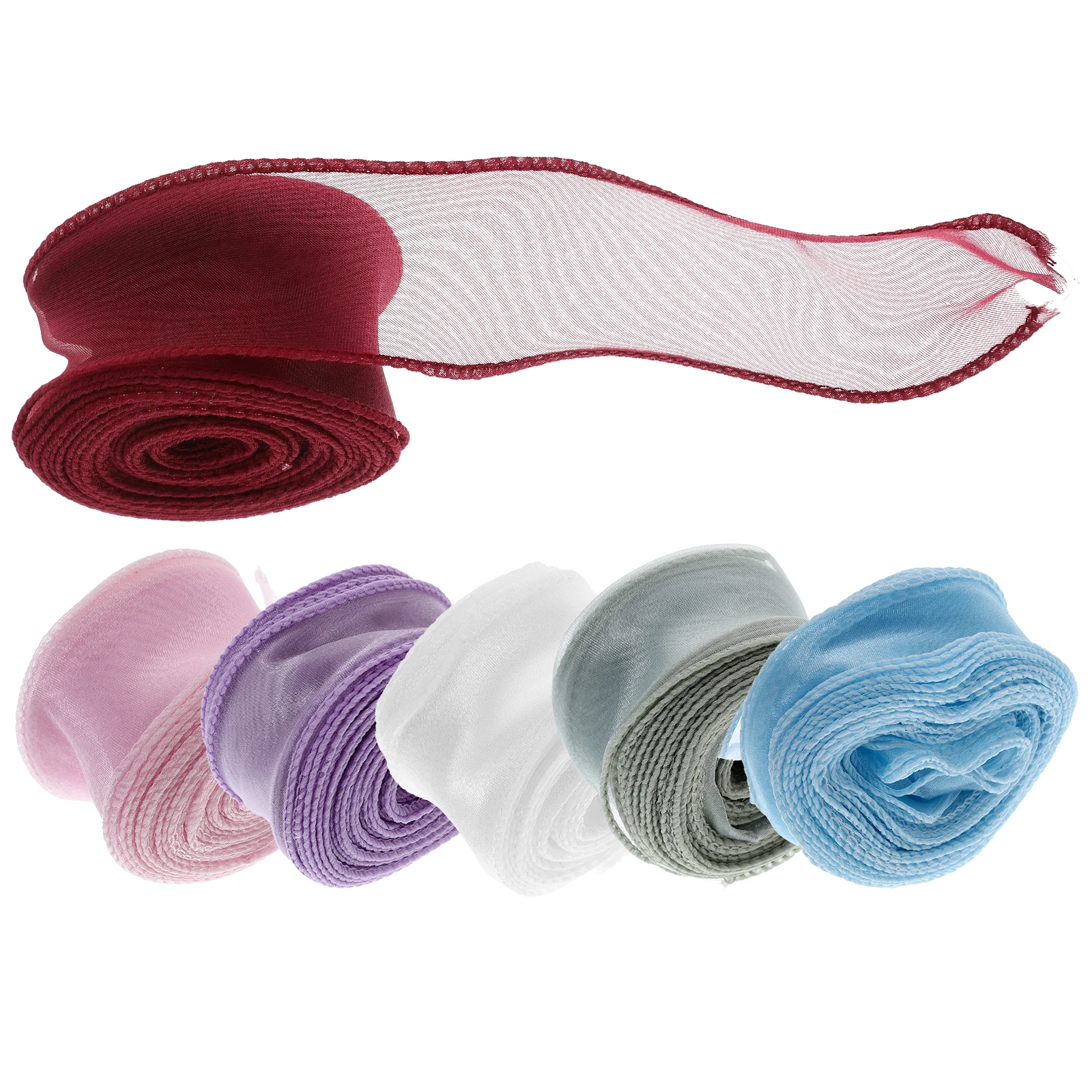 

6pcs 10Yards Pack Flower Wrapping Ribbon Wide Gift Craft Polyester Daily Use Package Accessory Multi function Present