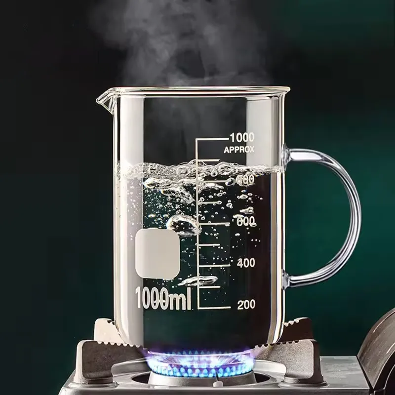 Hot Sale 50/100/150/250/500/1000ml Glass Measuring Cup With Handle Clear GraduatCup Heat-resistant Beaker Kitchen Baking Tools