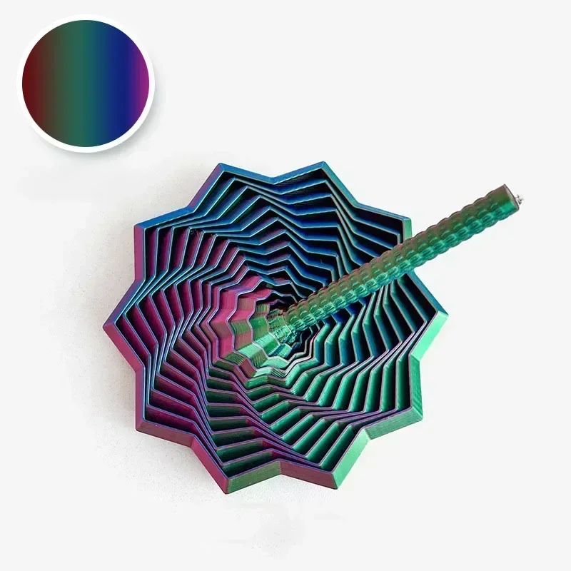 3D-Gedrucktes Erweitertes Sensorisches Fidget-Stern-Modell Visuelle Illusion Sechseckige Wirbelnde Spiral-Ornamente Stressabbau-Brettspiel-Spielzeug – Detail 17