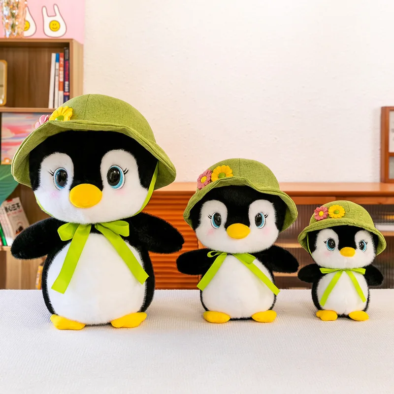 New Penguin Round Plush Toy Doll Daisy Couple Penguin Cartoon Penguin Animal with Hat Children\'s Birthday Christmas Gift