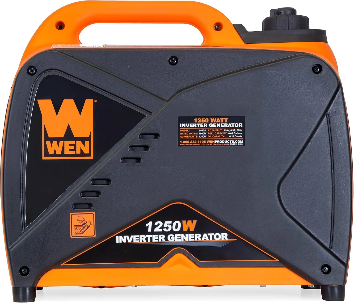 56125i Super Quiet 1250-Watt Portable Inverter Generator, CARB Compliant
