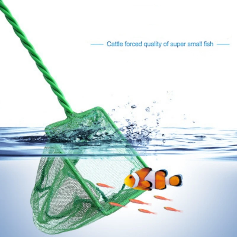 1pcs Long Handle Square Portable Aquarium Fishing Net Square Aquarium Accessories Fish Tank Landing Net Fishing Floating Objects