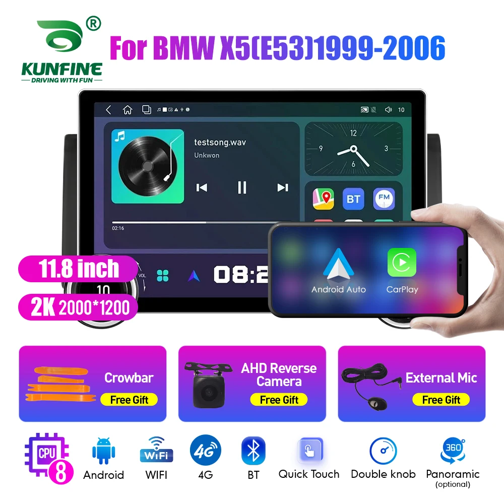 

11.8 Inch 2K Double Knobs 2 Din Car Radio For Honda X5(E53) 1999-2006 Car Radio DVD Multimedia Video Player Android Auto Carplay