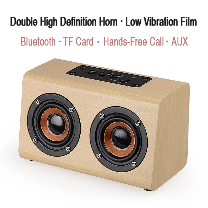 10W Big Speaker Box Wood Home Bluetooth doppi altoparlanti Subwoofer supporto Wireless TF/AUX