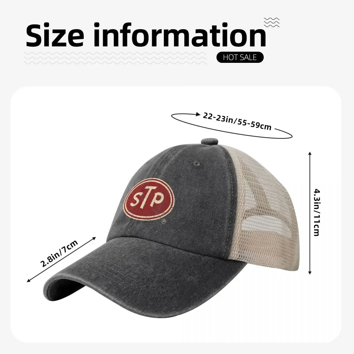 STP Motor Oil Vintage Classic Cowboy Mesh Baseball Cap Beach Outing Ball Cap Icon Male Women\'s