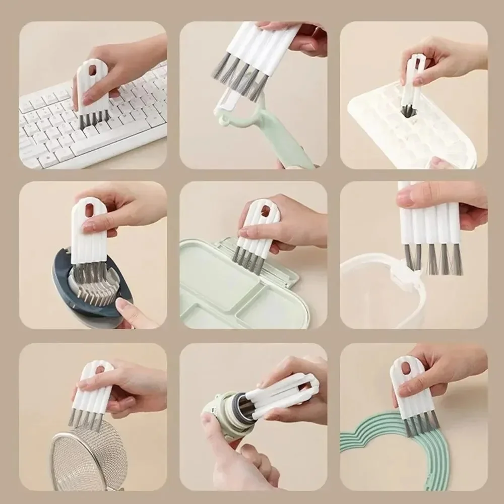 Multi functional Flexible Cleaning Brush for Mobile Phone Keyboard Earphone Cup Lid Card Slot Dust Cleaner Tool