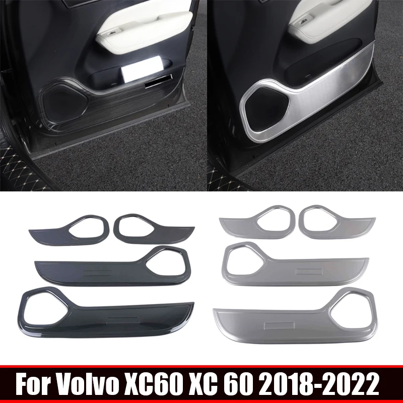 

Для Volvo XC60 XC 60 2018 19 20 21 2022, внутренняя боковая дверная панель из нержавеющей стали, противоударный коврик, защита от грязи, накладка