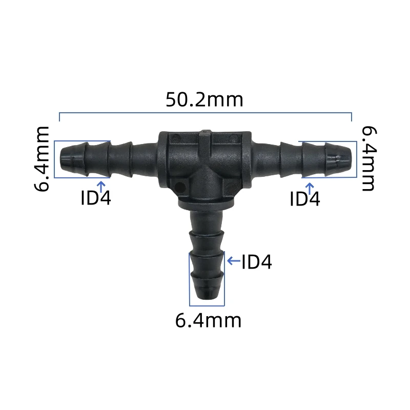 ID4 equal tee connector T connector fuel line quick connector plastic fitting  joint for petrol and diesel for car 2pcs a lot
