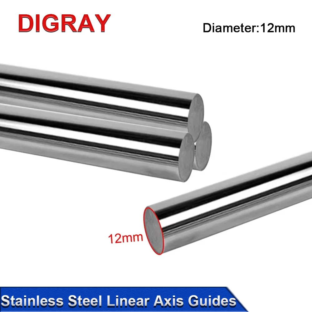 DIGRAY Stainless Steel Connecting Drive Rod Diameter 10mm/12mm Machine Tool Linear Axis Guide Optical Axis Guide Rail