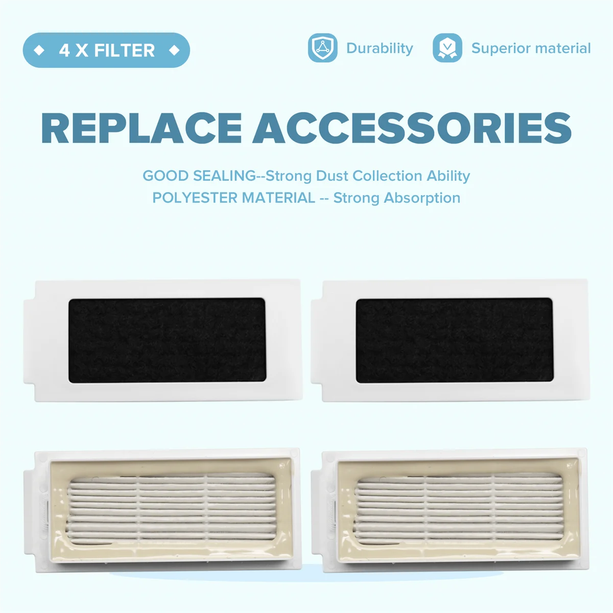 【B25B】Accessories for ECOVACS DEEBOT T30 Pro Omni / T30 Omni Robot Vacuum Cleaner, Main Brush, Dust Bags,Cloths, Filters view 4