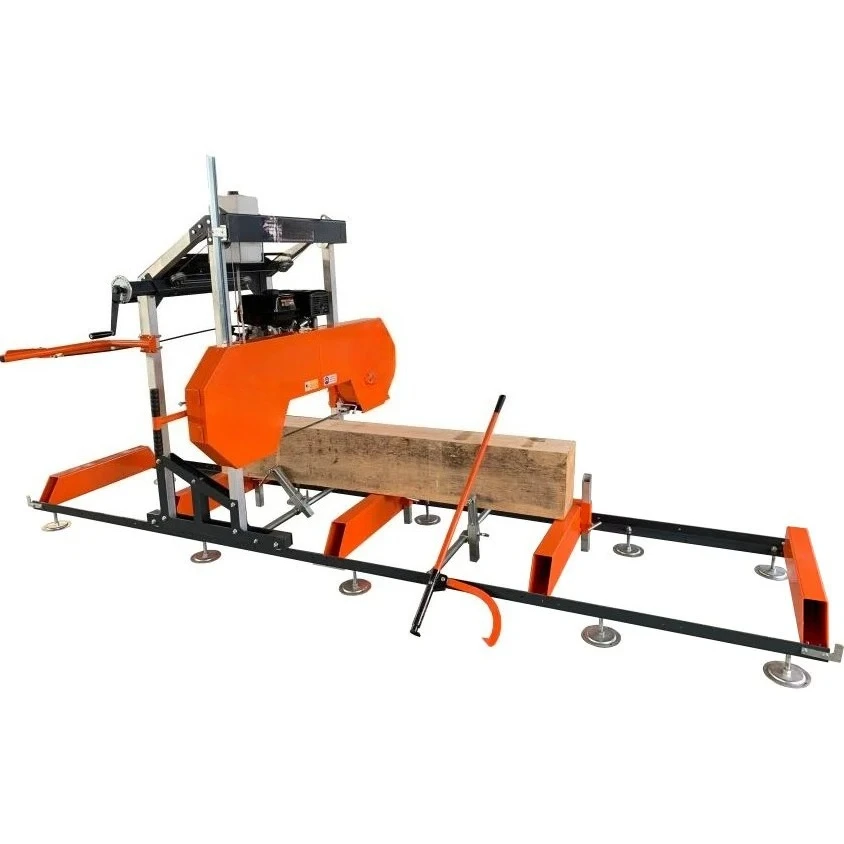 Portable Mini Horizontal Band Saw Mill Wood Cutting Machine Chain Saw CE Certified Compact Sawmill for Woodworking