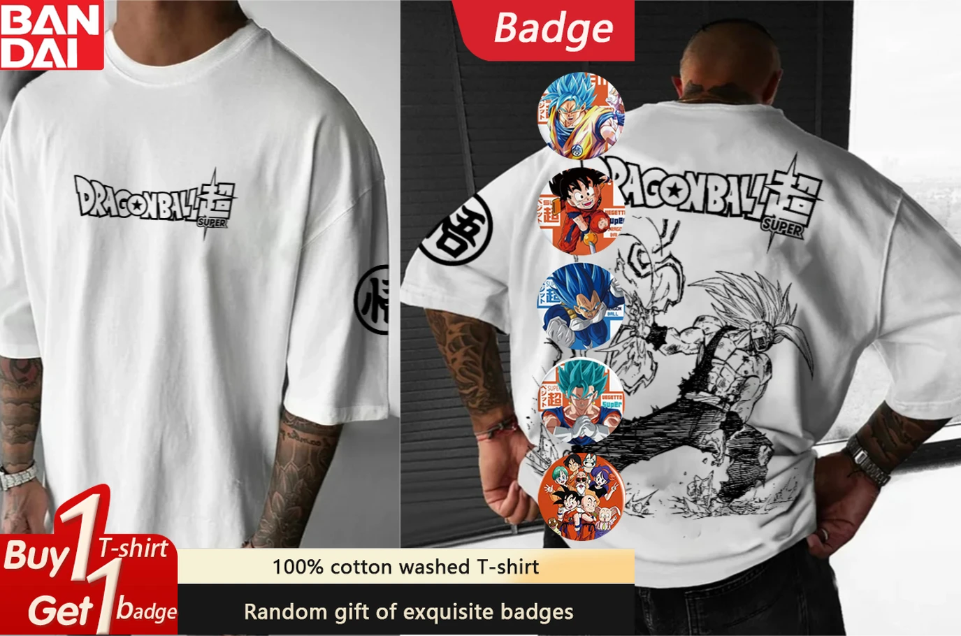 Męska koszulka z krótkim rękawem Dragon Ball z nadrukiem komiksowym, retro, bawełniana, z krótkim rękawem, letnia koszulka dla par