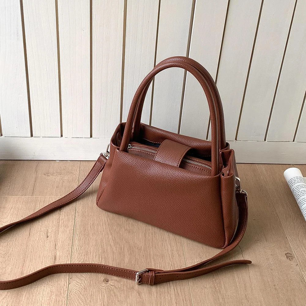 

Women's Spring Summer Square Handbags High Grade Solid Color Pu Buckle Zipper Crossbody Bag Versatile Commute Shoulder Bags