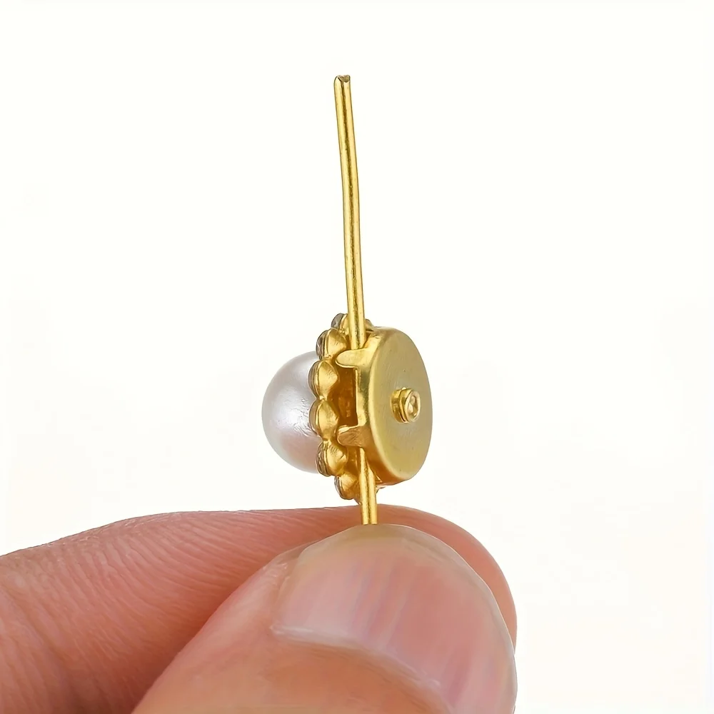50 Stück Gold- und Silber-Strass-Perlen-Nähperlen – glitzernde und elegante Verzierungen für Schmuck, Heimwerkerarbeiten – Detail 4