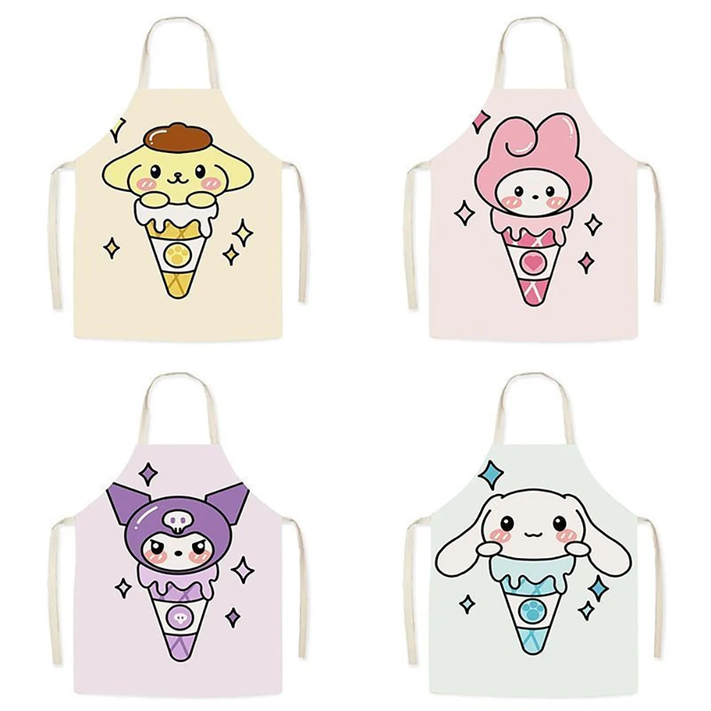 

Фартук с персонажем мороженого Sanrio, забавный фартук для приготовления пищи, выпечки, мультяшный фартук для взрослых и детей, кухонные противообрастающие инструменты для чистки