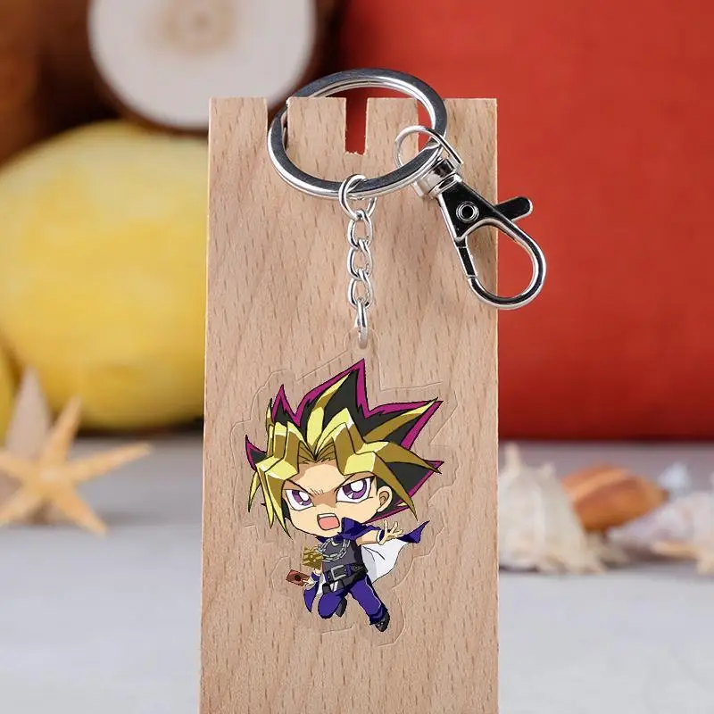 6CM Anime Yu-Gi-Oh! Figures Yugi Muto Seto Kaiba Cosplay Acrylic Keychains Cute Cartoon Bag Accessories Fans Christmas Gifts