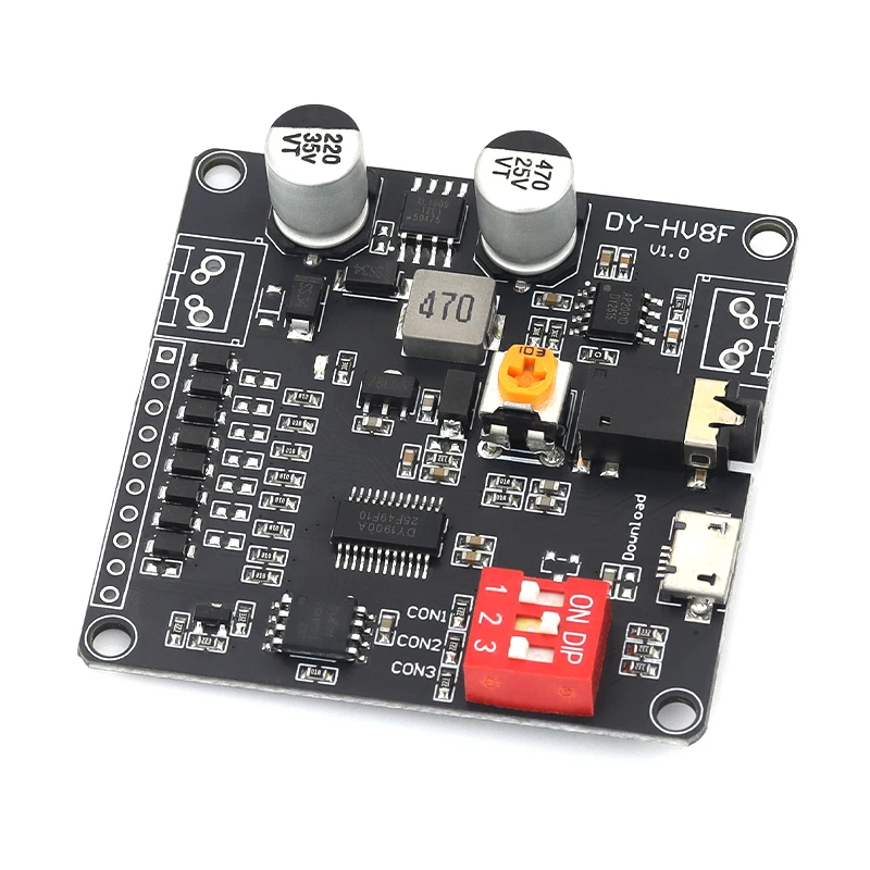 Javino 1/5/10Pcs DY-HV8F Voice Playback Module 12V/24V 1-to-1 Trigger Serial Port Control 10W/20W Audio Player Module HV8F