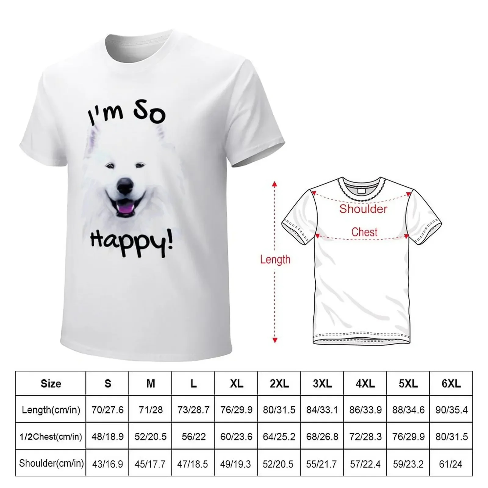 I'm So Happy! Smiling White Samoyed Dog Face Painting T-Shirt boys animal print cute clothes street wear men workout shirt