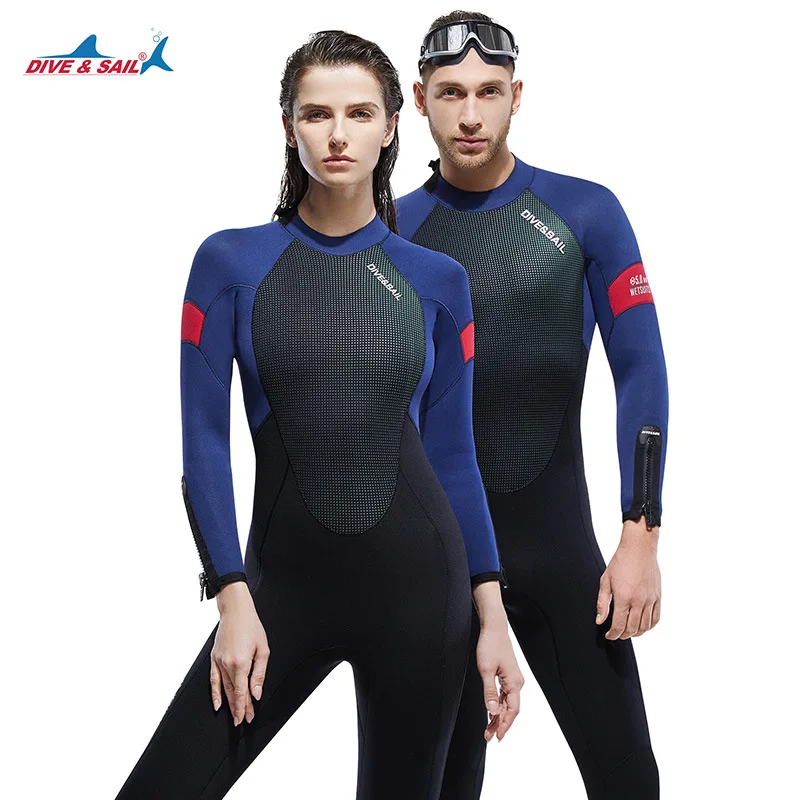 Diving Suit Men5MMOne-Piece Long Sleeves Warm Diving Suit Female Snorkeling Swimming Surfing Suit