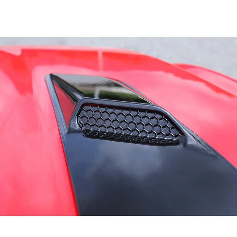 2Pcs/Set Hoods Cover Trim Car Front Hood Air Intake Trim Scoop Vent Guards Heat Panel Cover for Ford Mustang 2015 2016 2017