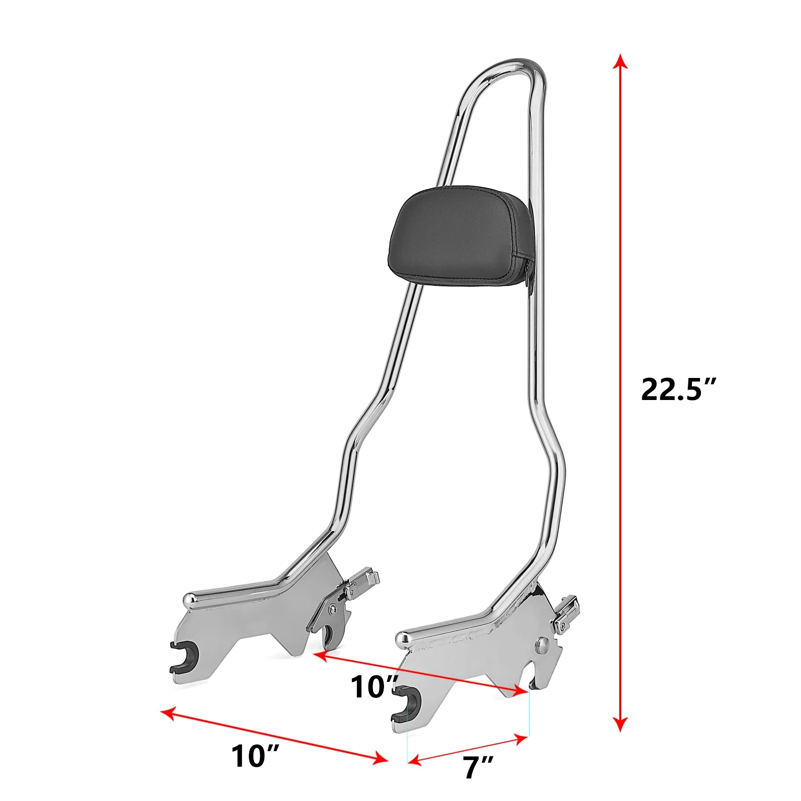 Black Sissy Bar Chrome  For Harley 2018-2024 FLDE FLHC FLHCS FLSL FXBB FXBBS FXST With Two-up Seats  Motorcycle Accessories