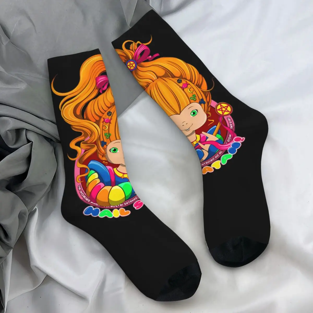 Men Socks Rainbow Brite Stockings Winter Elegant Breathable Socks Pattern Running Anti Slip Socks